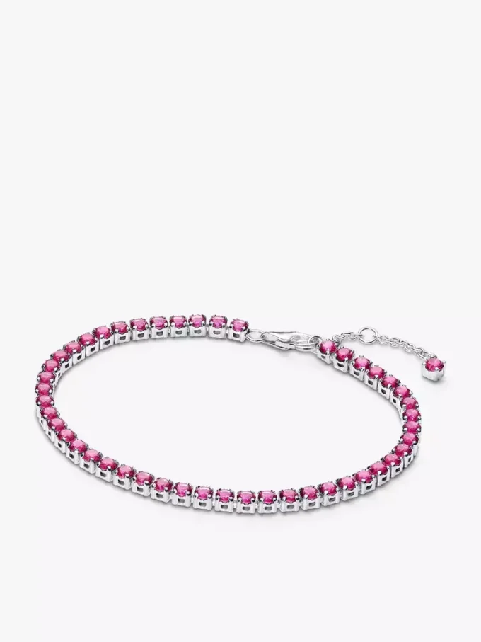 Funkelndes rosa Tennis-Schmuckset, 2er-Set