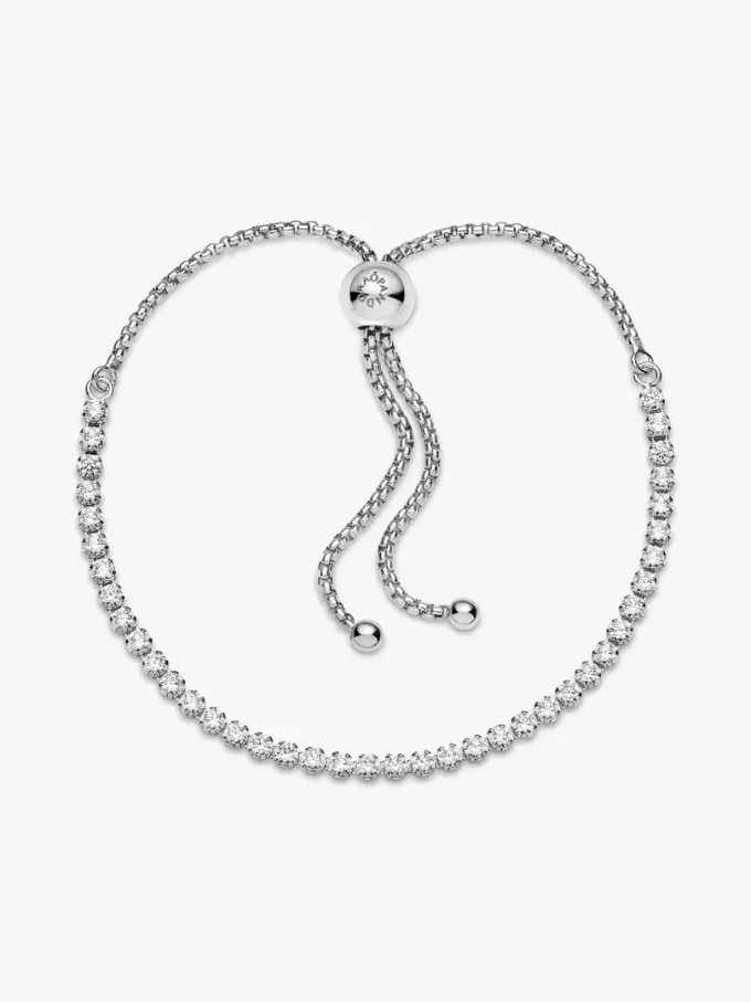 Funkelndes Slider-Tennisarmband aus Sterlingsilber Funkelndes Slider-Tennisarmband aus Sterlingsilber