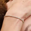 Funkelndes Tennisarmband, 14-karätig vergoldet Funkelndes Tennisarmband, 14-karätig vergoldet