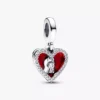 Doppelter Dangle Charm „Rotes Herz & Schlüsselloch“ aus Sterlingsilber Doppelter Dangle Charm „Rotes Herz & Schlüsselloch“ aus Sterlingsilber