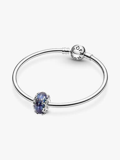 Galaxy Blue & Star Murano-Charm – Sterlingsilber Galaxy Blue & Star Murano-Charm – Sterlingsilber