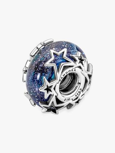Galaxy Blue & Star Murano-Charm – Sterlingsilber Galaxy Blue & Star Murano-Charm – Sterlingsilber