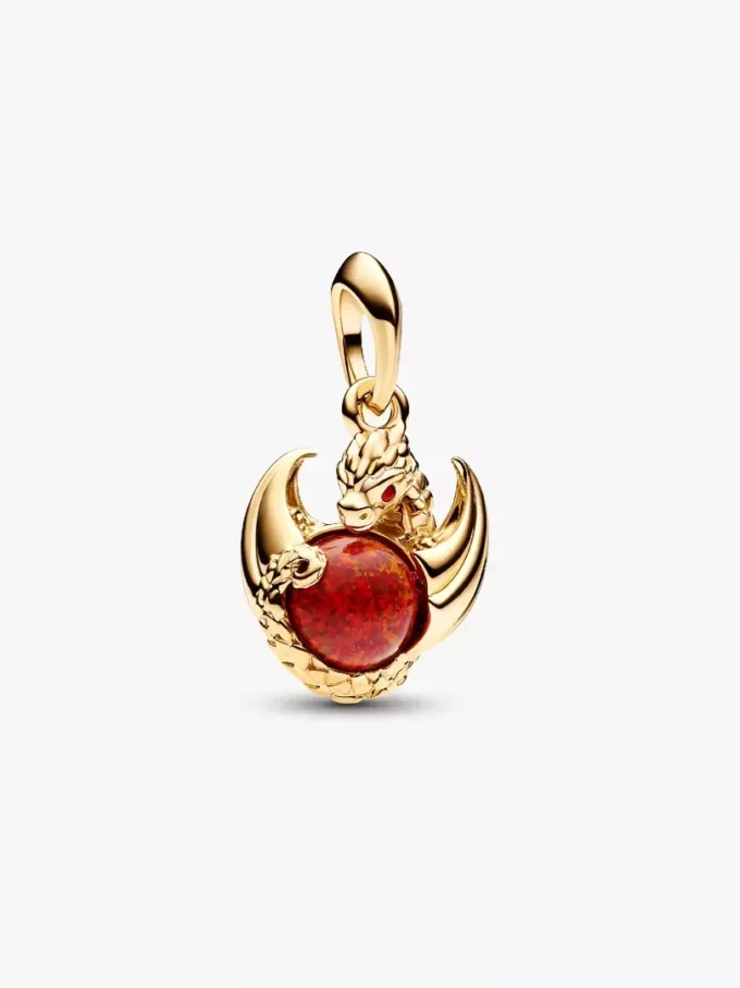„Game of Thrones“ Armband-Set mit roten Dangle Charms, 2er-Set