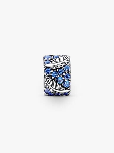 Gebogener Feder- & Pavé-Clip Charm – Sterlingsilber Gebogener Feder- & Pavé-Clip Charm – Sterlingsilber