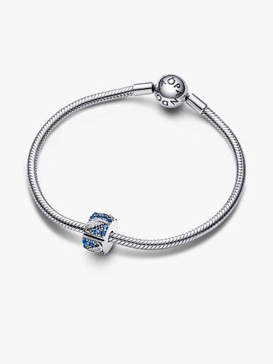 Gebogener Feder- & Pavé-Clip Charm – Sterlingsilber Gebogener Feder- & Pavé-Clip Charm – Sterlingsilber