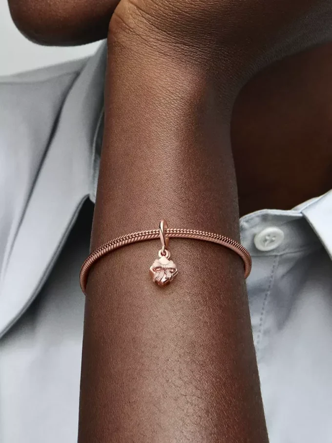 Geburtstagsgeschenk-Dangle Charm zum Aufklappen, 14-karätige Roségoldbeschichtung Geburtstagsgeschenk-Dangle Charm zum Aufklappen, 14-karätige Roségoldbeschichtung