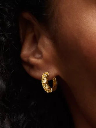 Gelbe Ohrringe mit 14-karätiger Vergoldung Gelbe Ohrringe mit 14-karätiger Vergoldung