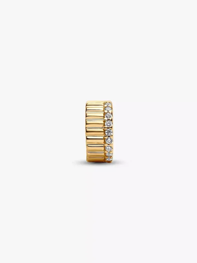 Gerippter Clip Charm, 14-karätig vergoldet Gerippter Clip Charm, 14-karätig vergoldet