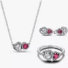 Geschenkset aus Sterlingsilber mit Herz-Halo-Motiv, 3er-Set