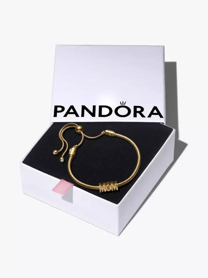Geschenkset „Cherished Mom“-Armbänder, 14-karätig vergoldet