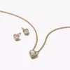 Geschenkset mit goldenem Herzschmuck, 14-karätig vergoldet