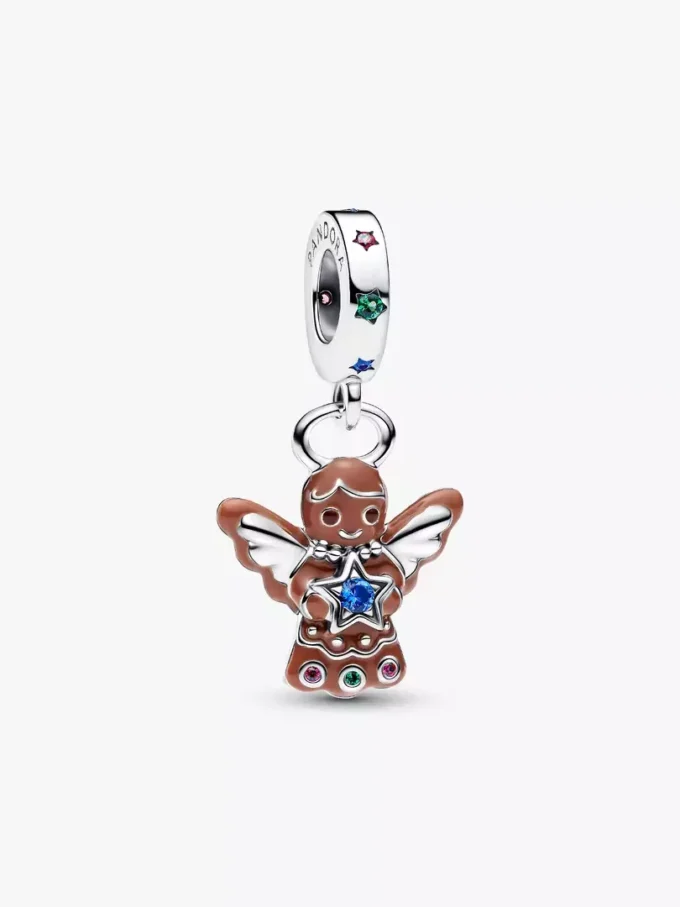 Gingerbread-Engel-Dangle Charm aus Sterlingsilber Gingerbread-Engel-Dangle Charm aus Sterlingsilber