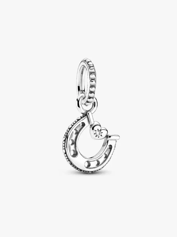 Glücksbringer-Hufeisen-Dangle Charm aus Sterlingsilber Glücksbringer-Hufeisen-Dangle Charm aus Sterlingsilber