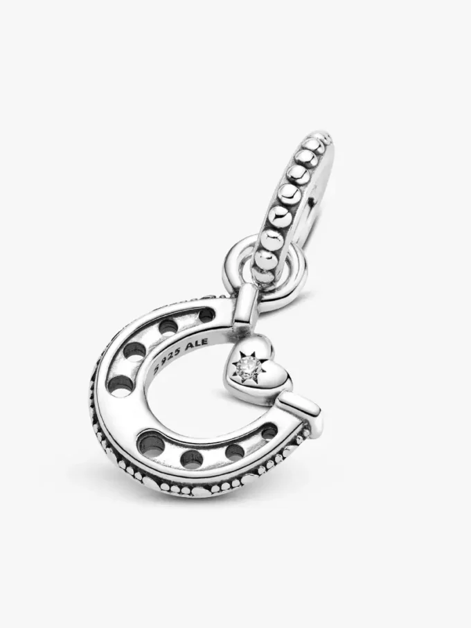 Glücksbringer-Hufeisen-Dangle Charm aus Sterlingsilber Glücksbringer-Hufeisen-Dangle Charm aus Sterlingsilber
