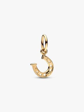 Glückshufeisen-Dangle Charm – 14 Karat vergoldet