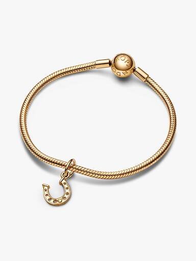 Glückshufeisen-Dangle Charm – 14 Karat vergoldet Glückshufeisen-Dangle Charm – 14 Karat vergoldet