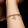 Glücksklee, Wishbone & Hufeisen-Dangle Charm aus 14 Karat Gold Glücksklee, Wishbone & Hufeisen-Dangle Charm aus 14 Karat Gold