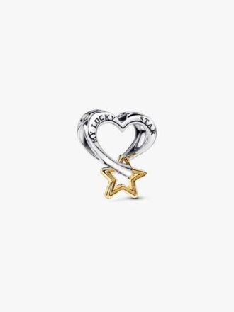 Glücksstern- und Herz-Charms – Sterlingsilber, 14-karätige Vergoldung