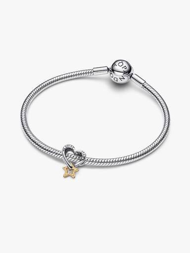 Glücksstern- und Herz-Charms – Sterlingsilber, 14-karätige Vergoldung Glücksstern- und Herz-Charms – Sterlingsilber, 14-karätige Vergoldung