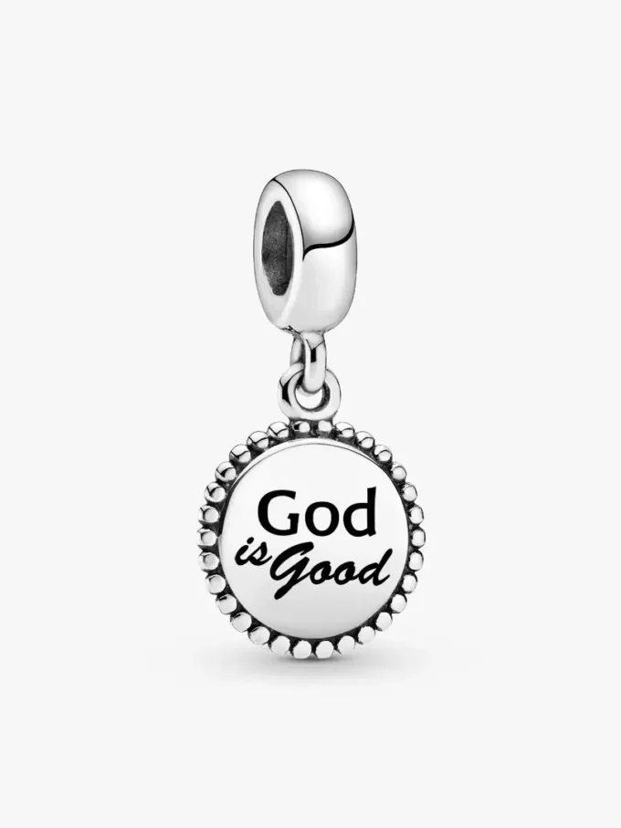 „God is Good“-Dangle Charm aus Sterlingsilber „God is Good“-Dangle Charm aus Sterlingsilber