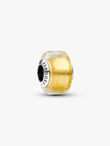 Goldenes Mini-Murano Glass-Charm – Sterlingsilber Goldenes Mini-Murano Glass-Charm – Sterlingsilber