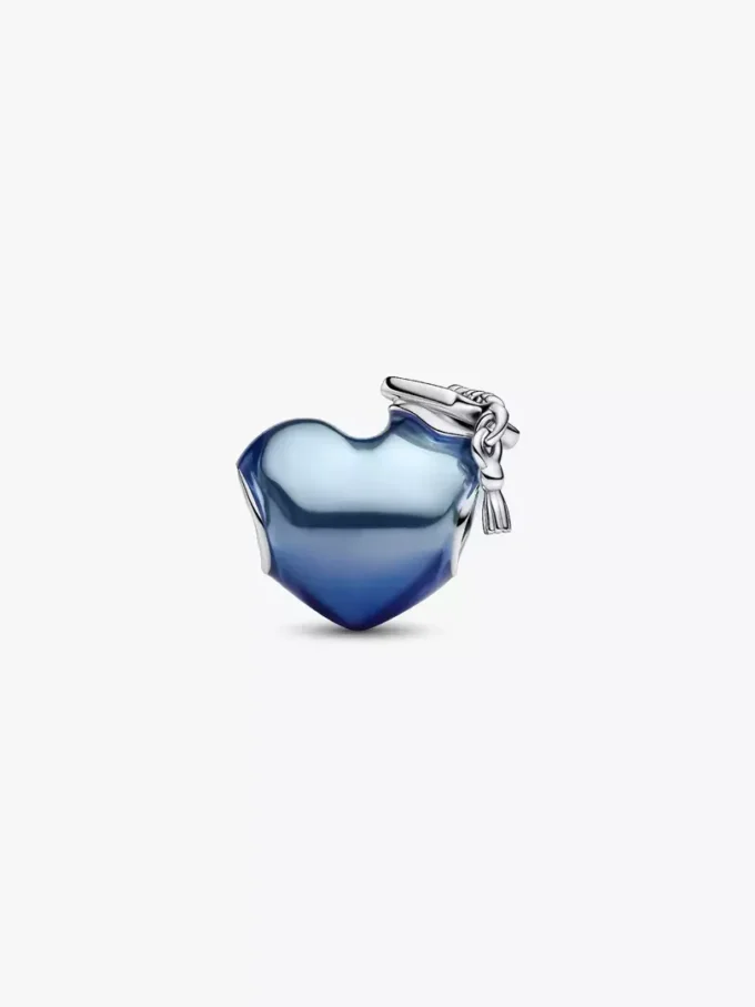 Graduation 2026 – blauer Herz-Charm aus Sterlingsilber