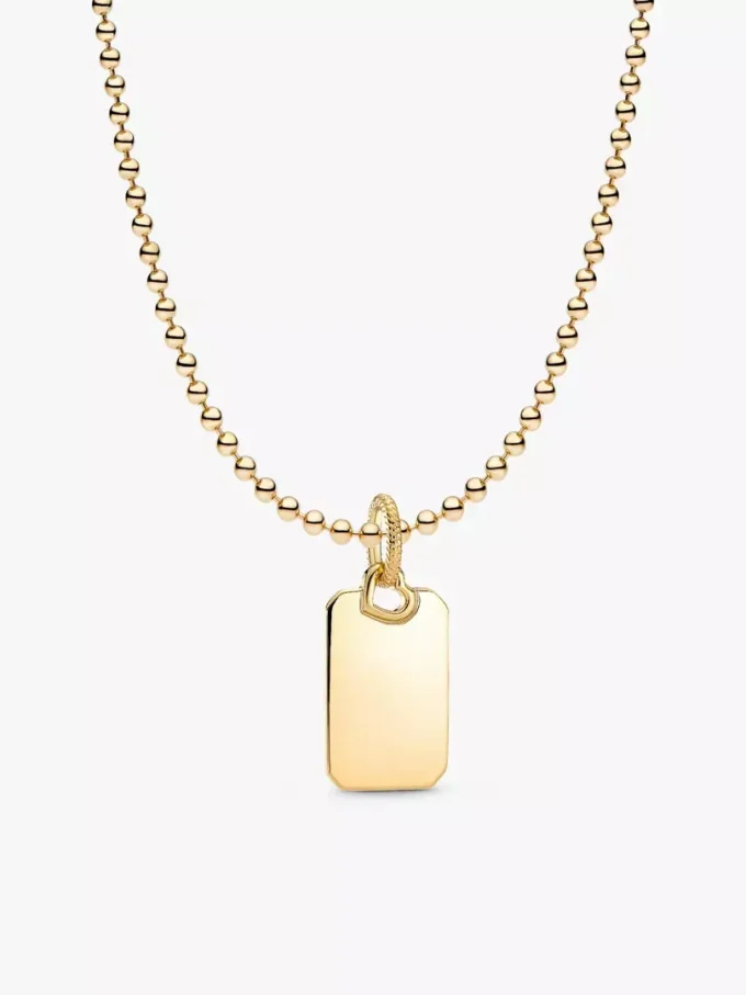Gravierbare rechteckige Dog-Tag-Halskette, 2er-Set