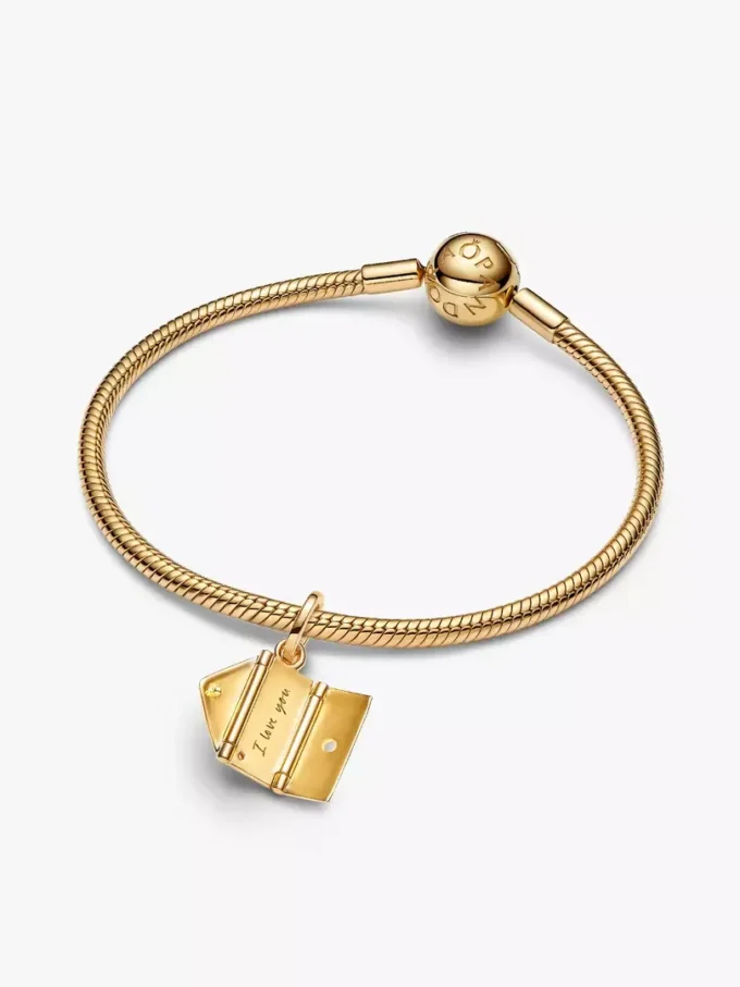 Gravierbarer & aufklappbarer Briefumschlag-Dangle Charm, 14 Karat vergoldet Gravierbarer & aufklappbarer Briefumschlag-Dangle Charm, 14 Karat vergoldet