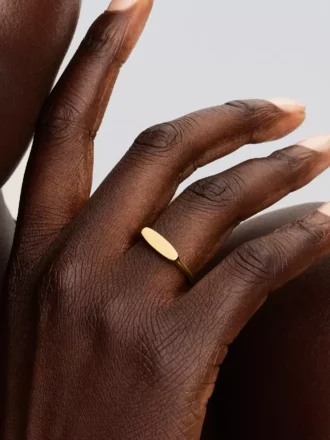Gravierbarer Bar-Ring, 14-karätig vergoldet