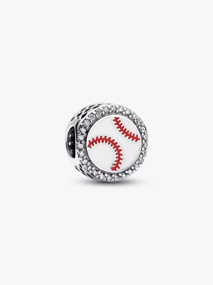 Gravierbarer Baseball-Charm aus Sterlingsilber Gravierbarer Baseball-Charm aus Sterlingsilber