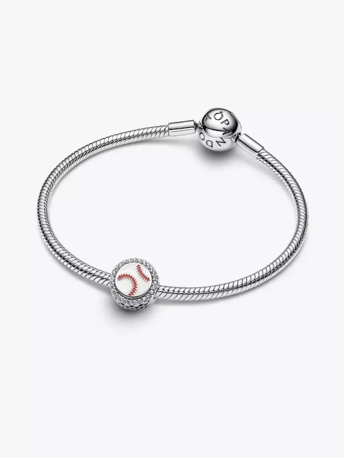Gravierbarer Baseball-Charm aus Sterlingsilber Gravierbarer Baseball-Charm aus Sterlingsilber