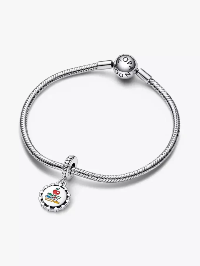 Gravierbarer Dangle Charm „Schoolteacher“ aus Sterlingsilber Gravierbarer Dangle Charm „Schoolteacher“ aus Sterlingsilber