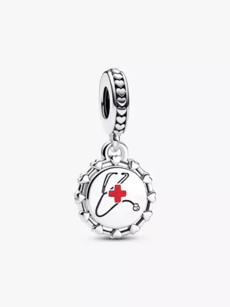 Gravierbarer Dangle Charm „Stethoskop“ aus Sterlingsilber