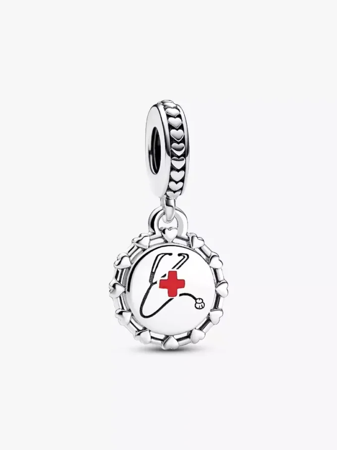 Gravierbarer Dangle Charm „Stethoskop“ aus Sterlingsilber Gravierbarer Dangle Charm „Stethoskop“ aus Sterlingsilber