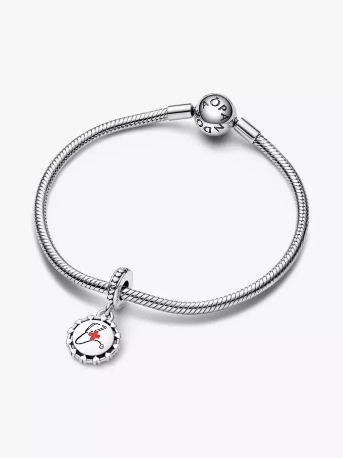 Gravierbarer Dangle Charm „Stethoskop“ aus Sterlingsilber Gravierbarer Dangle Charm „Stethoskop“ aus Sterlingsilber