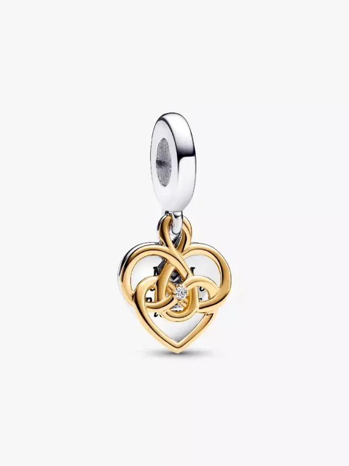 Gravierbarer Doppel-Dangle Charm „Mama“ mit im Labor gezüchteten Diamanten, 0,009 ct insgesamt, Sterlingsilber, 14-karätige Vergoldung Gravierbarer Doppel-Dangle Charm „Mama“ mit im Labor gezüchteten Diamanten, 0,009 ct insgesamt, Sterlingsilber, 14-karätige Vergoldung