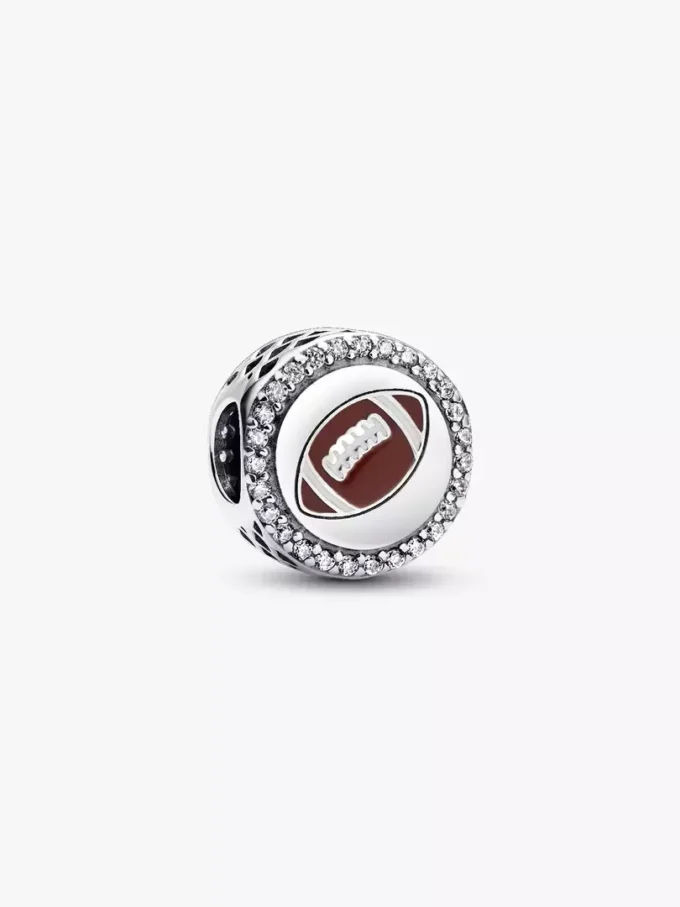 Gravierbarer Football-Charm aus Sterlingsilber Gravierbarer Football-Charm aus Sterlingsilber