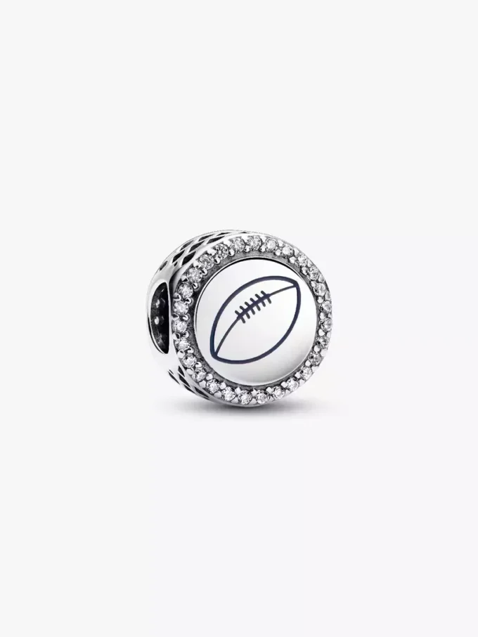 Gravierbarer Football-Charm aus Sterlingsilber Gravierbarer Football-Charm aus Sterlingsilber