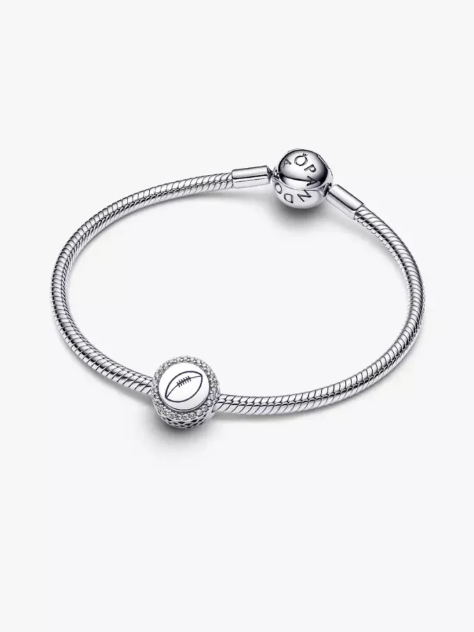Gravierbarer Football-Charm aus Sterlingsilber Gravierbarer Football-Charm aus Sterlingsilber