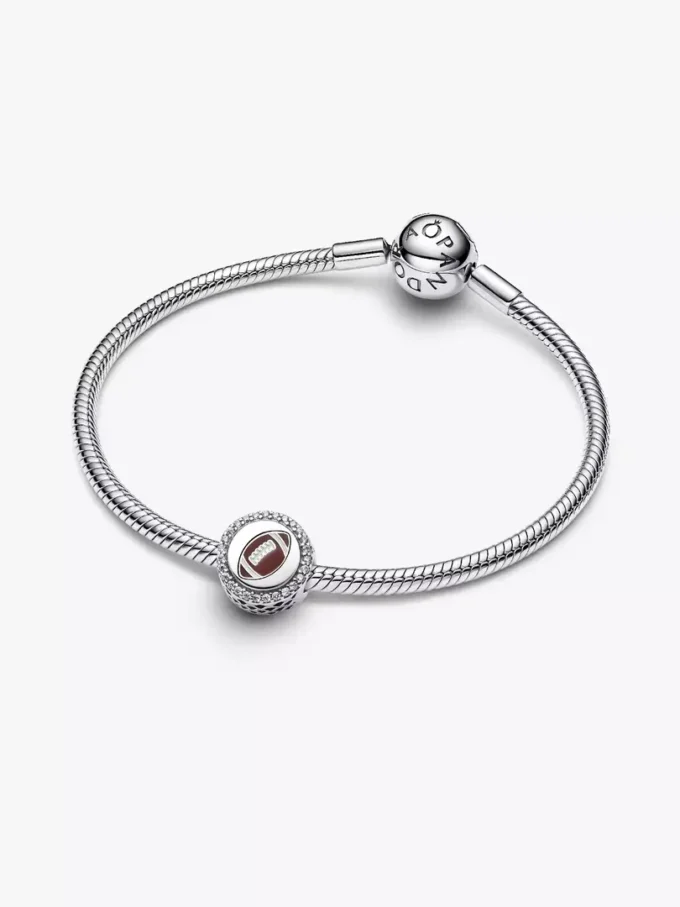 Gravierbarer Football-Charm aus Sterlingsilber Gravierbarer Football-Charm aus Sterlingsilber
