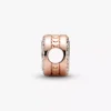Gravierbarer funkelnder Knopf-Charm, 14 Karat Roségold-Beschichtung Gravierbarer funkelnder Knopf-Charm, 14 Karat Roségold-Beschichtung