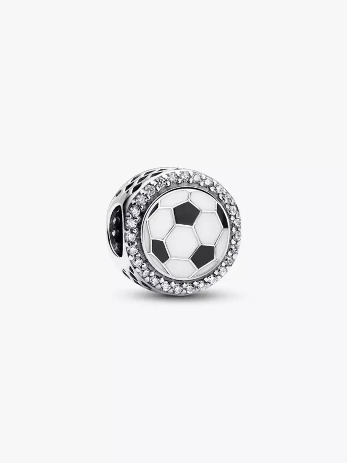 Gravierbarer Fußball-Charm aus Sterlingsilber