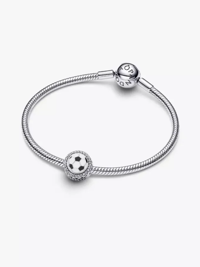 Gravierbarer Fußball-Charm aus Sterlingsilber