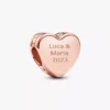 Gravierbarer Herz-Charm, 14 Karat Roségold-Beschichtung Gravierbarer Herz-Charm, 14 Karat Roségold-Beschichtung