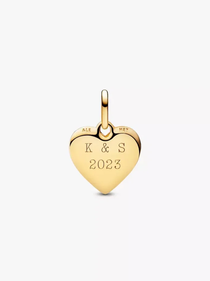Gravierbarer Herz-Charm, 14-karätig vergoldet Gravierbarer Herz-Charm, 14-karätig vergoldet