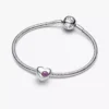 Gravierbarer Herz-Charm aus Sterlingsilber mit violettem Stein Gravierbarer Herz-Charm aus Sterlingsilber mit violettem Stein