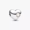 Gravierbarer Herz-Charm aus Sterlingsilber mit weißem Stein Gravierbarer Herz-Charm aus Sterlingsilber mit weißem Stein