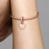 Gravierbarer Herz-Dangle Charm, 14 Karat Roségold-Beschichtung Gravierbarer Herz-Dangle Charm, 14 Karat Roségold-Beschichtung