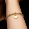 Gravierbarer Herz-Dangle Charm, 14-karätig vergoldet