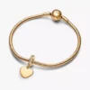 Gravierbarer Herz-Dangle Charm, 14-karätig vergoldet